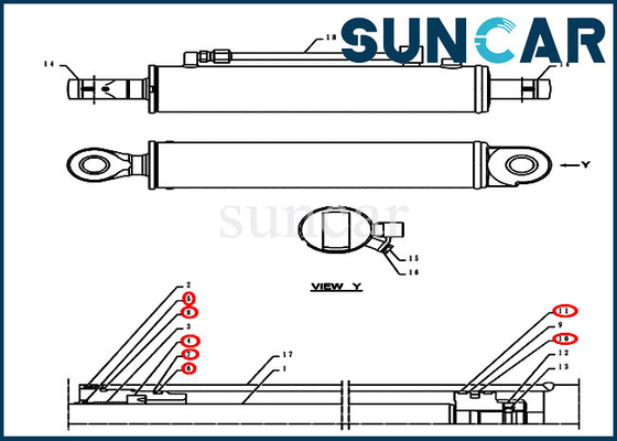 kupować PH01V00006R100 Zestaw uszczelek cylindra kątowego Zestaw serwisowy spycharki Pasuje do modeli obudów CX55BMSR CX55B online manufacture