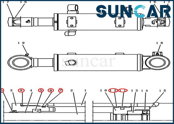 kupować PY01V00036R300 Zestaw naprawczy cylindra spycharki do koparki gąsienicowej CX50B CX55BMSR CX55B CASE online manufacture