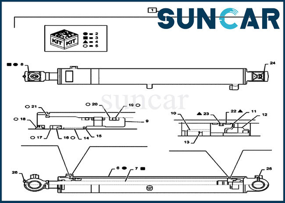 kupować CX55B Case Boom CYL Seal Kit PS01V00001R300 Zestawy cylindrów hydraulicznych do minikoparek gąsienicowych online manufacture