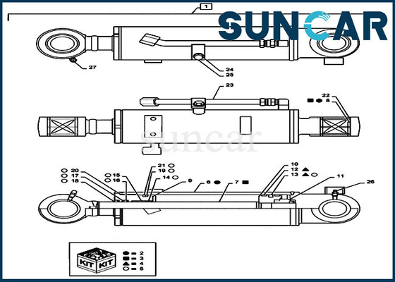 kupować Mini koparka gąsienicowa PS01V00005R300 Zestaw uszczelek tłoka cylindra spycharki CX55B Zestawy naprawcze uszczelek obudowy online manufacture