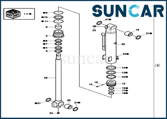 kupować XKCC-01530 Zestaw naprawczy uszczelek kubełkowych XKCC01530 Zestawy naprawcze cylindrów do budowy CASE Model CX17C online manufacture