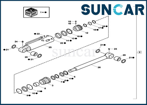 kupować XKCC-01535 XKCC01535 lemiesz lemiesz hydrauliczny zestaw naprawczy zestawy uszczelek do koparek pasuje do CASE CX17C online manufacture
