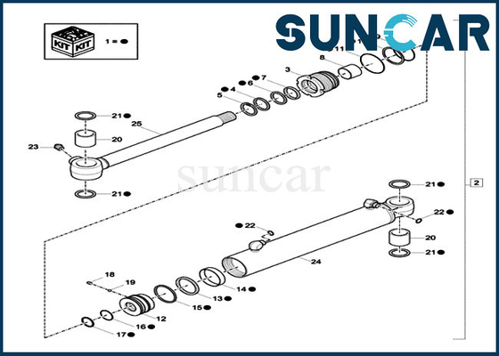kupować XKCC-00529 XKCC00529 Zestaw naprawczy cylindra wychylenia wysięgnika Zestaw uszczelniający obudowy CX18C online manufacture