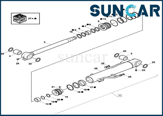 kupować XKCD-01373 Zestaw uszczelek CYL wysięgnika XKCD01373 Zestaw naprawczy uszczelek pasuje do modelu CX26C Case Mini koparka gąsienicowa online manufacture