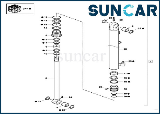 kupować CX26C Zestaw uszczelek do łyżki XKCD-03350 Zestawy naprawcze uszczelek cylindrów do koparek gąsienicowych XKCD03350 online manufacture