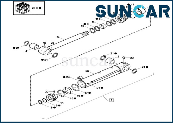 kupować XKCD-03353 Zestaw uszczelek lemiesza spycharki XKCD03353 Obudowa CX26C Wymiana cylindra hydraulicznego Uszczelki serwisowe online manufacture