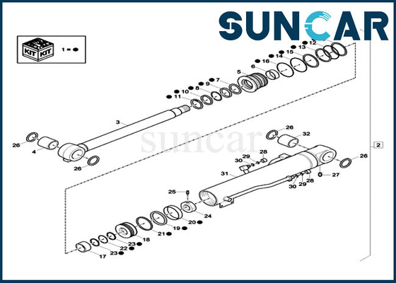 kupować XKCD-03076 XKCD03076 Zestaw uszczelek cylindra wysięgnika CASE CX60C CX57C Zestaw uszczelnienia hydraulicznego koparki online manufacture