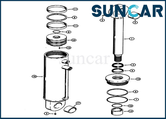 kupować 821B 821 Części obudowy S301013 Zestaw naprawczy cylindra pomocniczego ładowarki Zestawy wymienne online manufacture