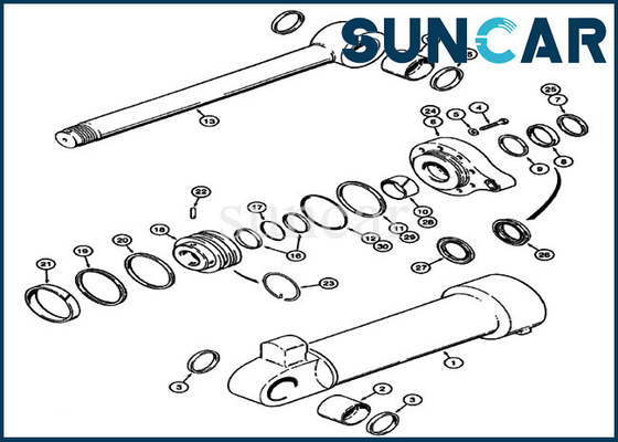 kupować 1543306C1 Zestaw uszczelniający łyżki 621B 621C Zestawy naprawcze cylindrów do budowy obudowy ładowarki online manufacture