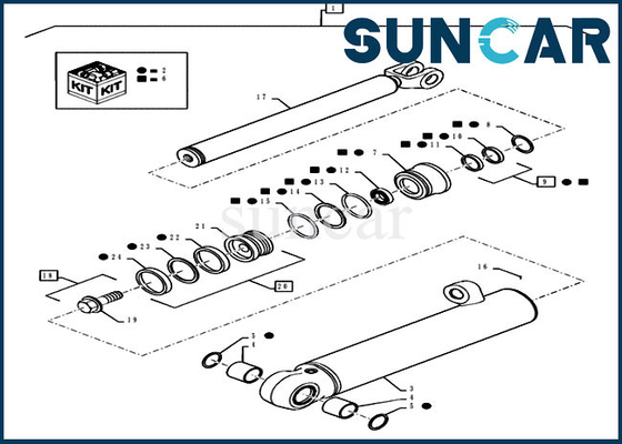 kupować 87434292 Zestaw naprawczy siłownika podnoszenia pasuje do obudowy Modele 521D 521F 521E Części zamienne do ładowarki online manufacture