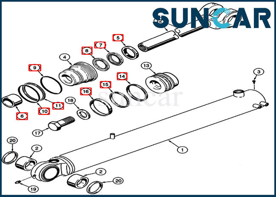 kupować 358013A1 Zestaw uszczelek do wymiany cylindra łyżki Zestaw uszczelniający do ładowarki kołowej w obudowie 521D online manufacture