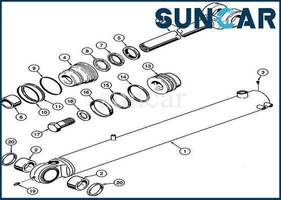 kupować Obudowa 521D 1542877C1 Zestaw uszczelek olejowych 57.2MM Uszczelki prętów Zestaw naprawczy uszczelek cylindra łyżki ładowarki online manufacture