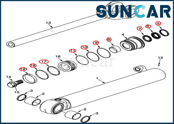 kupować Zestaw uszczelek siłownika podnoszenia 87598751 Zestaw serwisowy do wymiany hydrauliki ładowarki Pasuje do obudowy 621E 521G online manufacture