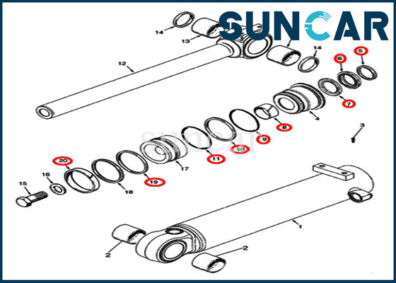 kupować 87495411 Zestaw naprawczy przechyłu łyżki do 721E 721F 721G Zestaw ładowacza serwisowego Zestaw cylindra zamiennego online manufacture