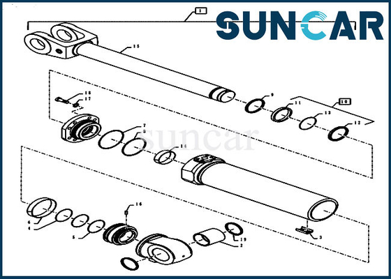 kupować Zestaw naprawczy uszczelek ładowarki 84281863 Pasuje do obudowy 1021G 1021F Siłownik hydrauliczny dwustronnego działania online manufacture