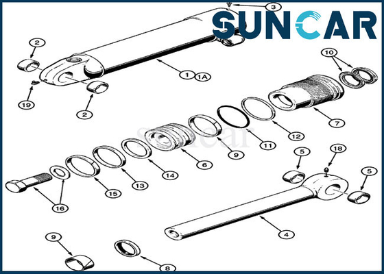 kupować 1542875C1 Zestaw uszczelek zrywaka Zestaw do wymiany cylindra Zestaw serwisowy pasuje do CASE 621B 721B 850K Ciężki sprzęt online manufacture