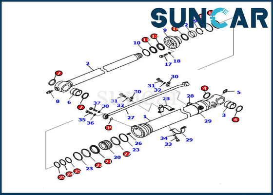 kupować Komatsu 721-98-00270 Zestaw naprawczy uszczelki cylindra łyżki do koparki PC240LC-11 PC220-8M0 Części serwisowe online manufacture