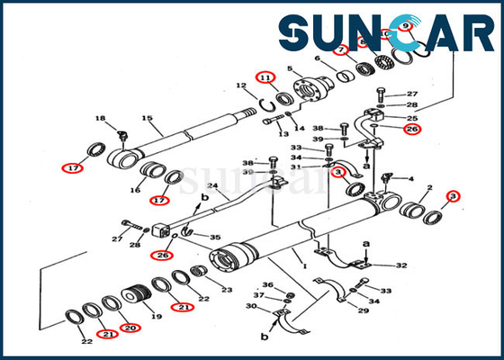 kupować 707-98-36210 Zestaw uszczelek cylindra łyżki PC120-5C PC200-5C Specyfikacja niestandardowa Zestaw serwisowy Komatsu online manufacture