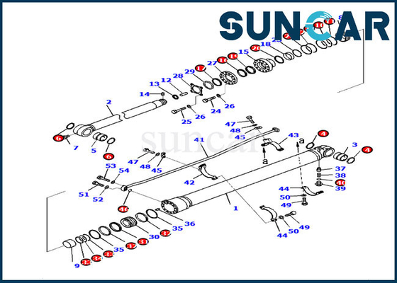 kupować 707-99-57150 Zestaw serwisowy siłownika ramienia PC220-8M0 Zamienny zestaw uszczelniający do koparki Komatsu online manufacture