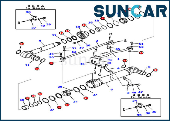kupować Zestaw uszczelek Zestaw serwisowy 721-98-00660 Siłownik hydrauliczny wysięgnika do Komatsu PC200LC-8M0 PC210-10M0 online manufacture