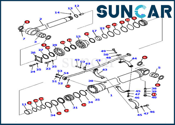 kupować PC200-8M0 707-99-50410 Zestaw uszczelniający Komatsu Zestaw serwisowy do wymiany cylindra ramienia koparki online manufacture