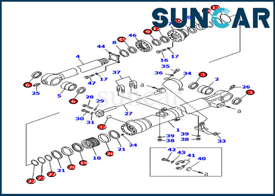 kupować Zestaw uszczelek 707-99-45070 Zestaw serwisowy łyżki Siłownik hydrauliczny do Komatsu PC200-8 HB205-1 HB215LC-1 online manufacture