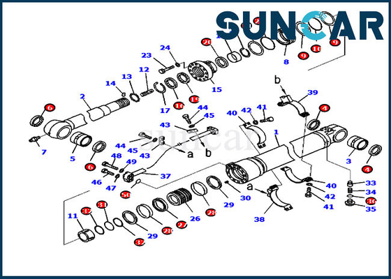 kupować PC238USLC-11 PC210LC-10 Koparka 707-99-50520 Zestaw serwisowy siłownika ramienia Komatsu Zestaw zamienny online manufacture