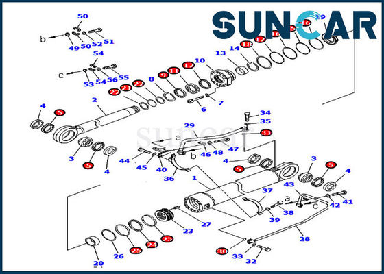 kupować 707-99-96140 Zestaw naprawczy cylindra wysięgnika pasuje do koparko-ładowarki Komatsu PC2000-8 pręt 200MM otwór 300MM CYL online manufacture