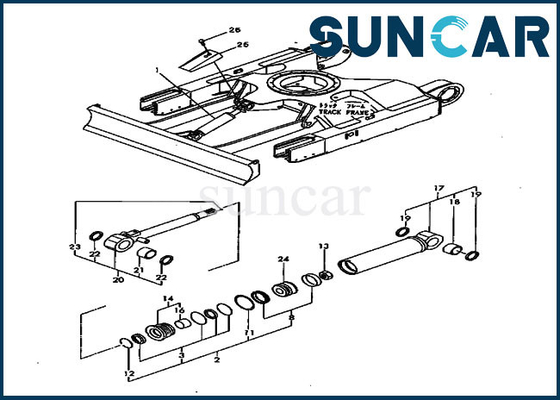 kupować PC20FR-2 Komatsu YM172168-72010 Zestaw uszczelek ostrza Siłownik hydrauliczny pasuje do części wewnętrznej i osłony koparki online manufacture