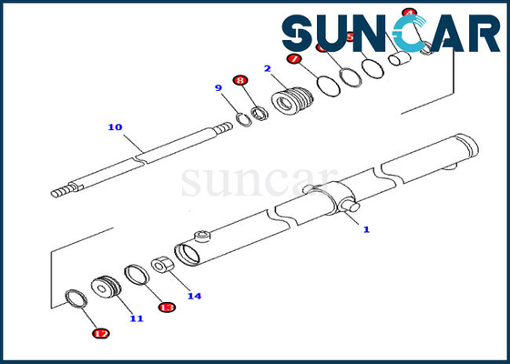 kupować 707-98-12590 7079812590 Zestaw uszczelek cylindra przesuwnego kabiny do Komatsu PC120SC-6 PC200SC-7-M1 online manufacture
