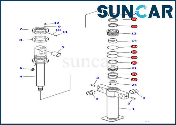 kupować PC200SC-6 Komatsu Części wewnętrzne 707-98-47700 Zestaw uszczelniający cylindra łyżki z klapką Zestawy serwisowe online manufacture