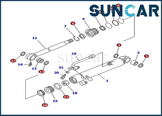 kupować 707-98-12280 7079812280 Zestaw naprawczy uszczelki cylindra łyżki do PC20MR-1 PC20R-8 Komatsu części wewnętrzne online manufacture