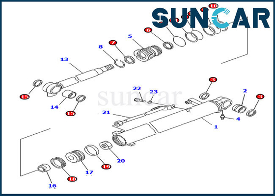 kupować PC20R-8 Komatsu Części wewnętrzne 707-98-14890 Zestaw uszczelek hydraulicznych Zestaw serwisowy cylindra wysięgnika koparki online manufacture
