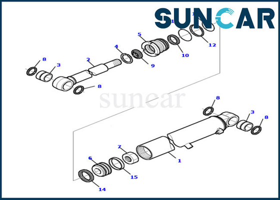 kupować 87800516 Zestaw naprawczy siłownika wysięgnika / ramienia Model PC20R-8 Zestaw uszczelniający do koparki Komatsu online manufacture