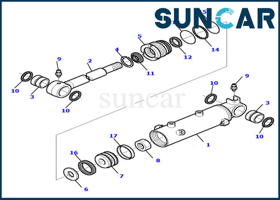 kupować 87800519 Zestaw uszczelek ostrzy Siłownik hydrauliczny do części zamiennych Komatsu PC20R-8 online manufacture