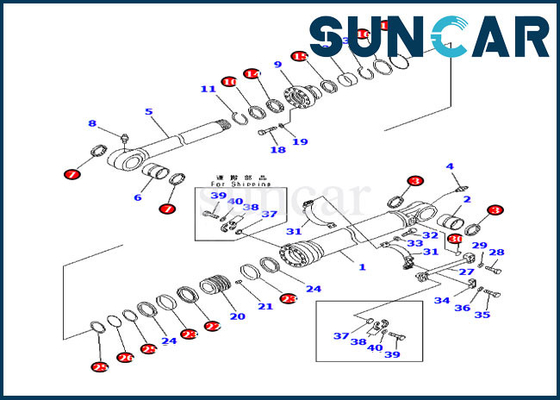 kupować 707-99-66350 Zestaw uszczelek cylindra do regulacji wysięgnika 7079966350 Komatsu PC210NLC-8K PC230NHD-8K Zestaw serwisowy online manufacture