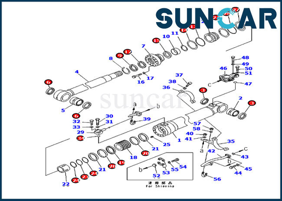 kupować Zestaw naprawczy podnośnika wysięgnika Siłownik hydrauliczny 707-99-46390 Do ciężkiego sprzętu Komatsu PC210LC-8K PC210NLC-8K online manufacture