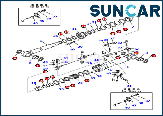 kupować PC210LC-11 HB215LC-3 721-98-00860 Zestaw serwisowy cylindra wysięgnika Komatsu Zestaw uszczelek do koparki online manufacture