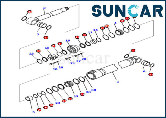 kupować 721-98-00160 Zestaw uszczelek wysięgnika Siłownik hydrauliczny do modeli PC210I-10 PC210LCI-10 Koparka Komatsu online manufacture