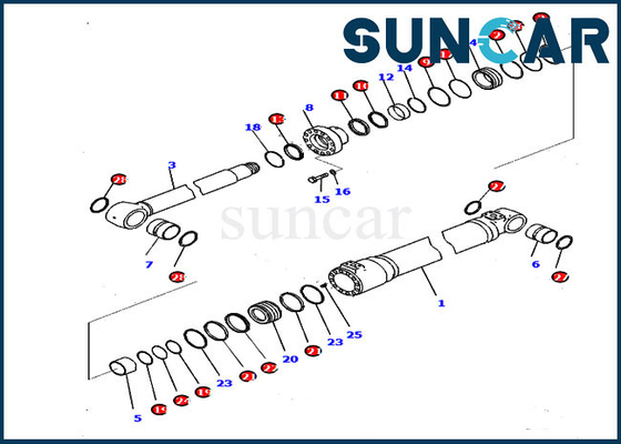 kupować 707-99-47070 Zestaw serwisowy siłownika wysięgnika Pasuje do części naprawczych do koparek Komatsu HB215LC-2 PC210LCI-10 online manufacture