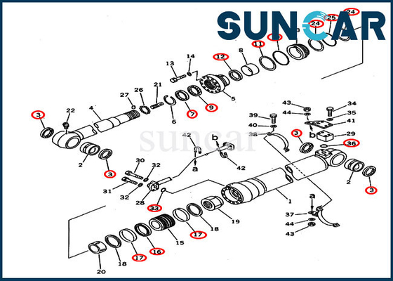 kupować 707-99-58350 Zestaw uszczelek Zestaw serwisowy do wymiany dla PC220-6Z PC230LC-6 Siłownik ramienia koparki Komatsu online manufacture