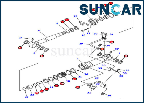 kupować Komatsu 707-99-58390 Zestaw uszczelniający cylindra ostrza pasuje do koparki PC228US-3 PC228USLC-3 wersja zagraniczna online manufacture