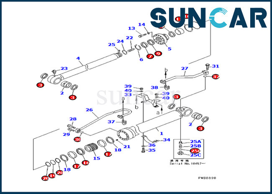 kupować Zestaw uszczelek ramienia koparki 707-99-57260 PC228UU-1 Zestaw naprawczy Komatsu Siłownik hydrauliczny online manufacture
