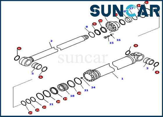 kupować Komatsu 721-98-02320 Zestaw serwisowy do wymiany cylindra wysięgnika do PC228USLC-11 PC228USLC-11 online manufacture