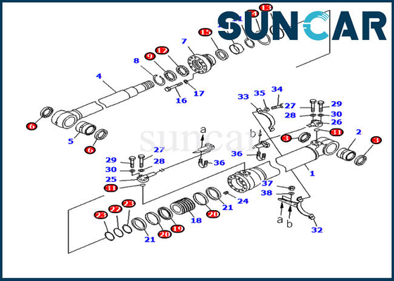 kupować 707-99-50780 7079950780 Zestaw naprawczy uszczelki siłownika ramienia Pasuje do modelu koparki PC228US-8 PC228USLC-8 online manufacture
