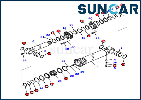 kupować 721-98-04340 Zestaw naprawczy uszczelki ramienia do zestawów do wymiany cylindra koparki PC290LCI-11 Komatsu online manufacture