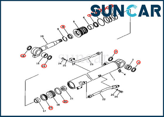 kupować PC25R-1 PC28UD-2 PC28UG-2 7079924201 707-99-24201 Wysokiej jakości zestaw do wymiany cylindra wysięgnika Komatsu online manufacture