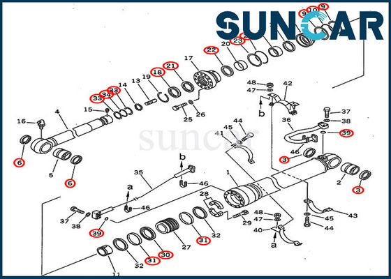 kupować Zestaw uszczelek olejowych ramienia 707-99-67110 Zestaw naprawczy cylindra 7079967110 Pasuje do Komatsu PC300-5 PC310-5 Ciężki sprzęt online manufacture