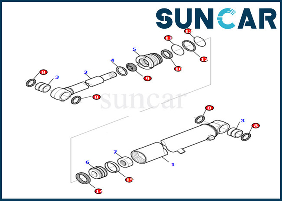 kupować Wysokiej jakości zestaw naprawczy siłownika ramienia do zestawu PC27R-8 Komatsu 87800522 Zestaw serwisowy siłownika ramienia online manufacture