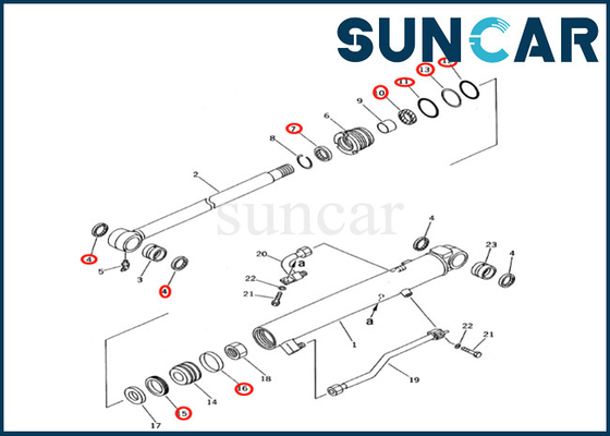 kupować 707-98-12211 7079812211 Zestaw uszczelek cylindra łyżki Komatsu Pasuje do PC27R-8 PC28UD-2 Komatsu online manufacture